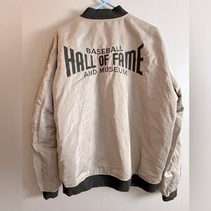 Baseballism 2021Jacket Mens XL Gray Black Bomber Full Zip Hall Of Fame Logo Sz L